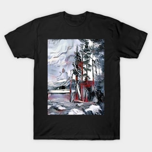 Winter Lake Scenery T-Shirt